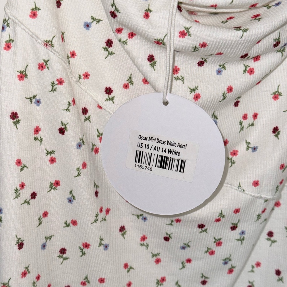 White Floral Strapless Mini Dress - Picture 3 of 5
